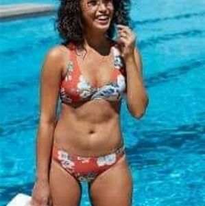 Aerie Burnt Orange and Flores Bikini Bottom